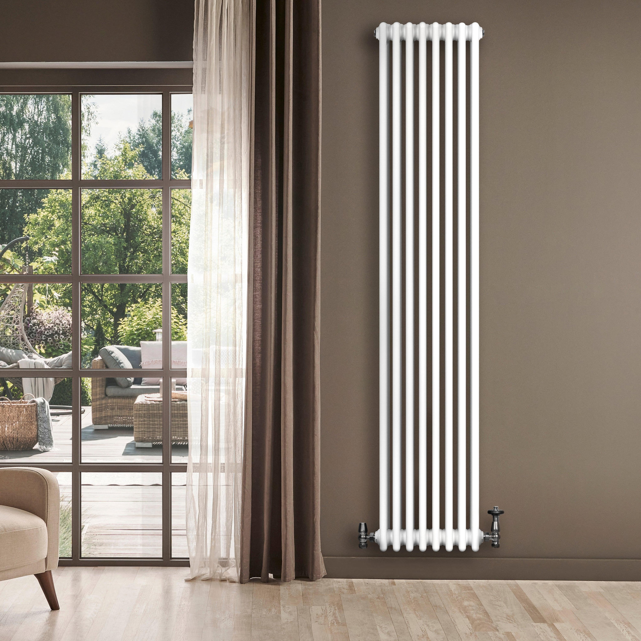 Voir la diapositive 4 : MONSTERSHOP Radiateur traditionnel à 4 colonnes & vannes - 1800 x 380 mm