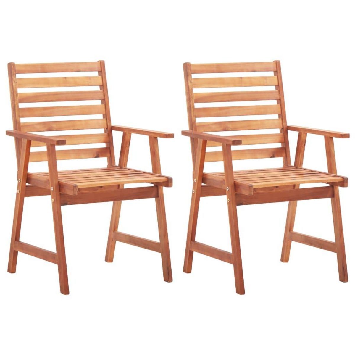 VIDAXL Chaises a manger d'exterieur lot de 2 Bois d'acacia massif