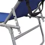 VIDAXL Chaise longue pliable avec auvent Bleu Aluminium