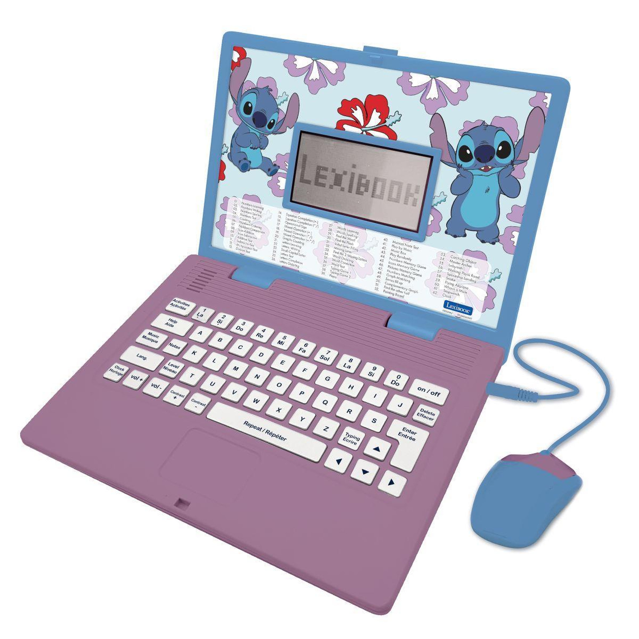 Voir la diapositive 1 : Lexibook Ordinateur portable éducatif bilingue Stitch (FR/EN)