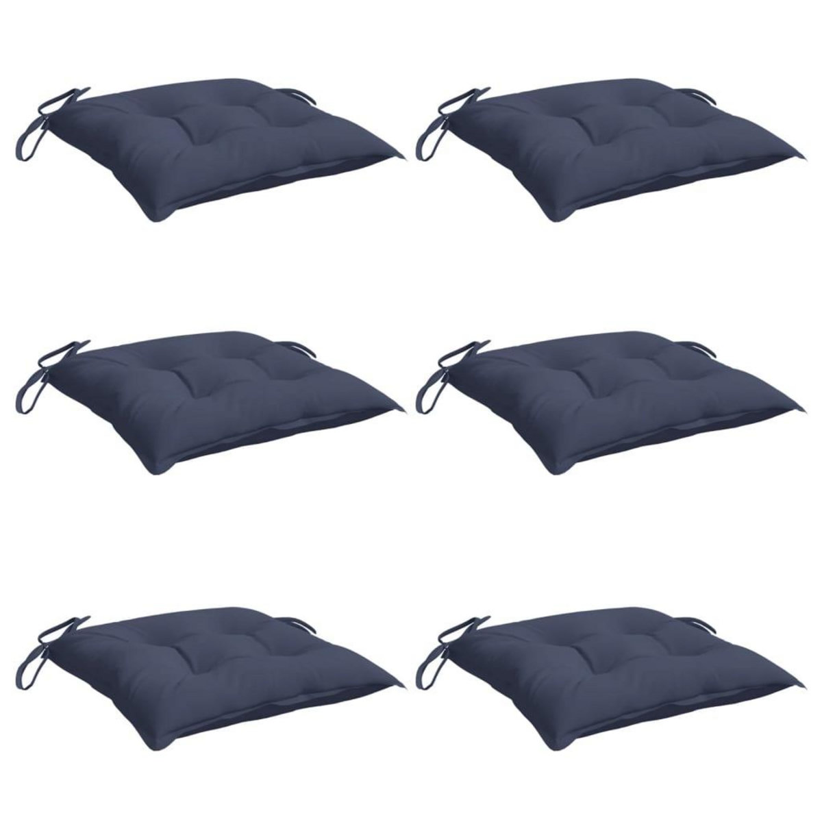 VIDAXL Coussins de chaise lot de 6 bleu marine 40x40x7 cm tissu oxford