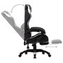 Voir la diapositive 4 : VIDAXL Fauteuil de jeux video et repose-pied Blanc et noir Similicuir