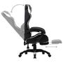 Voir la diapositive 4 : VIDAXL Fauteuil de jeux video et repose-pied Blanc et noir Similicuir