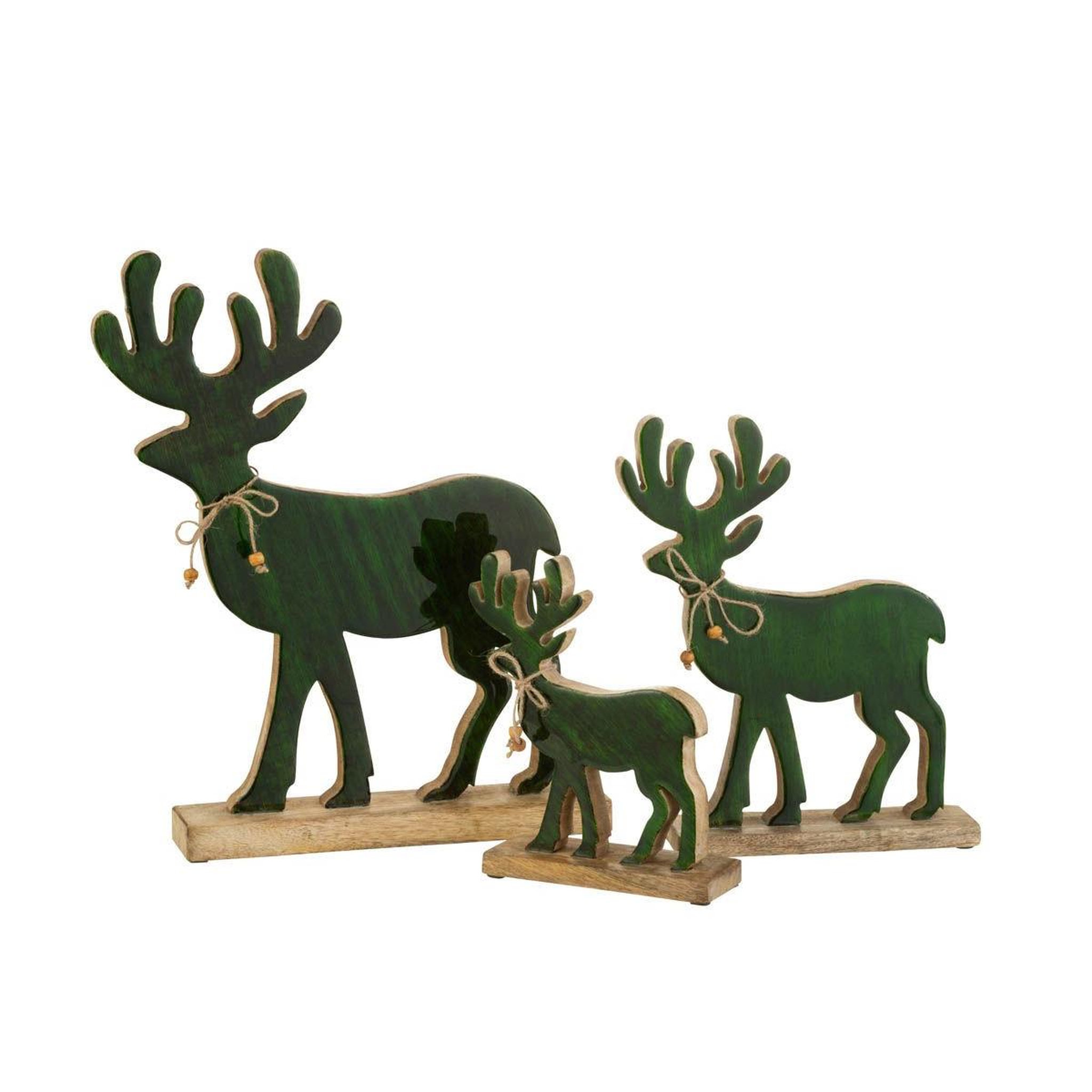 Voir la diapositive 2 : J-LINE Statuette déco renne  gabriel  41cm vert