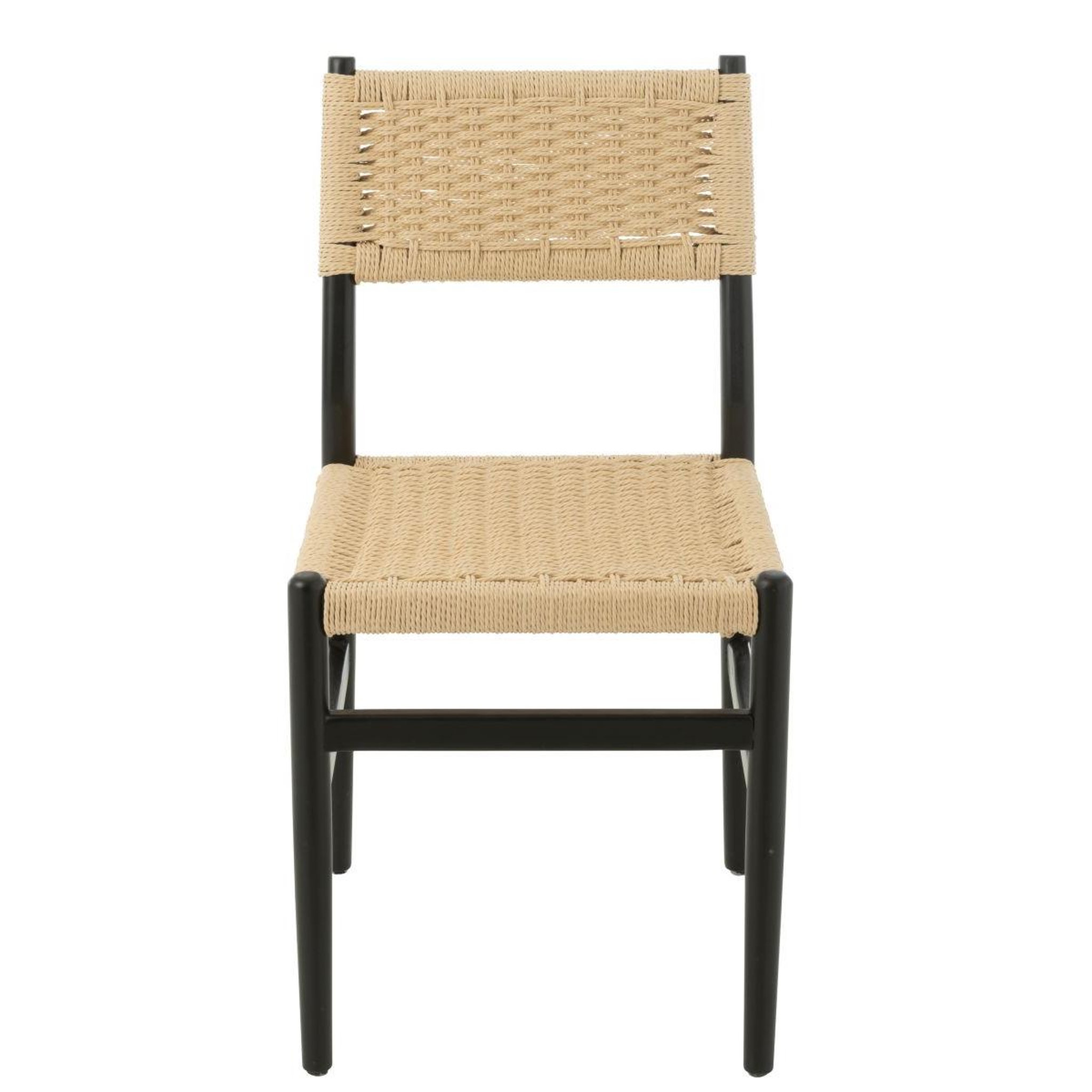 Voir la diapositive 2 : J-LINE Chaise corde en bois  lap  87cm noir