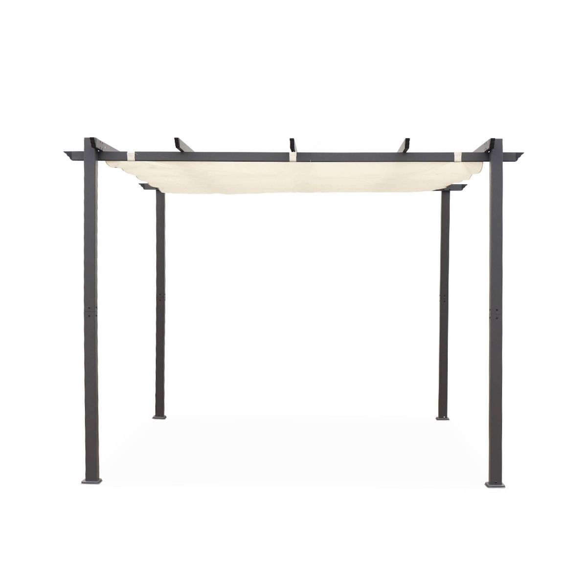 SWEEEK Pergola, aluminium, 3x3m, toile coulissante