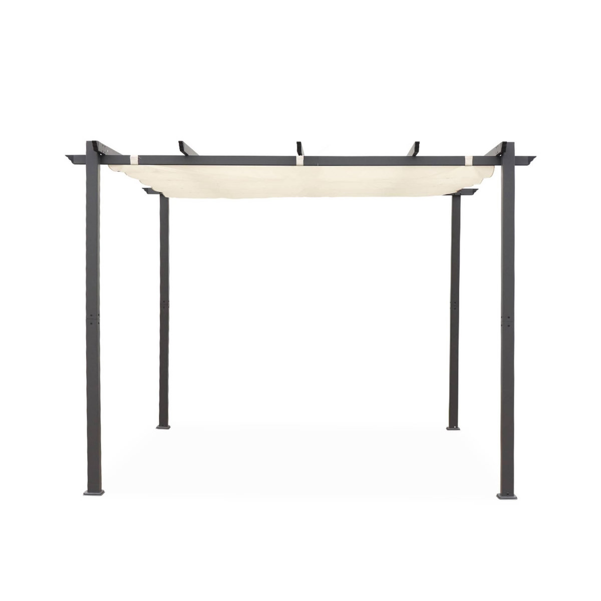 SWEEEK Pergola, aluminium, 3x3m, toile coulissante