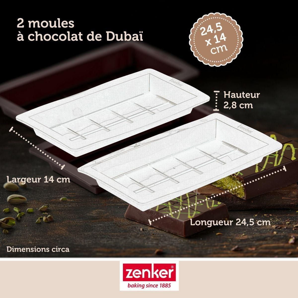 ZENKER Ensemble comprenant 2 moules à chocolat, 1 spatule Zenker, 2 bols à mixer en inox Fackelmann