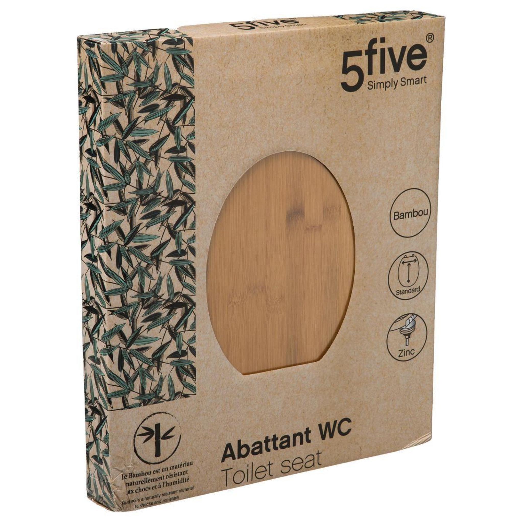 Voir la diapositive 4 : FIVE Abattant wc design  bambou  37x45cm naturel