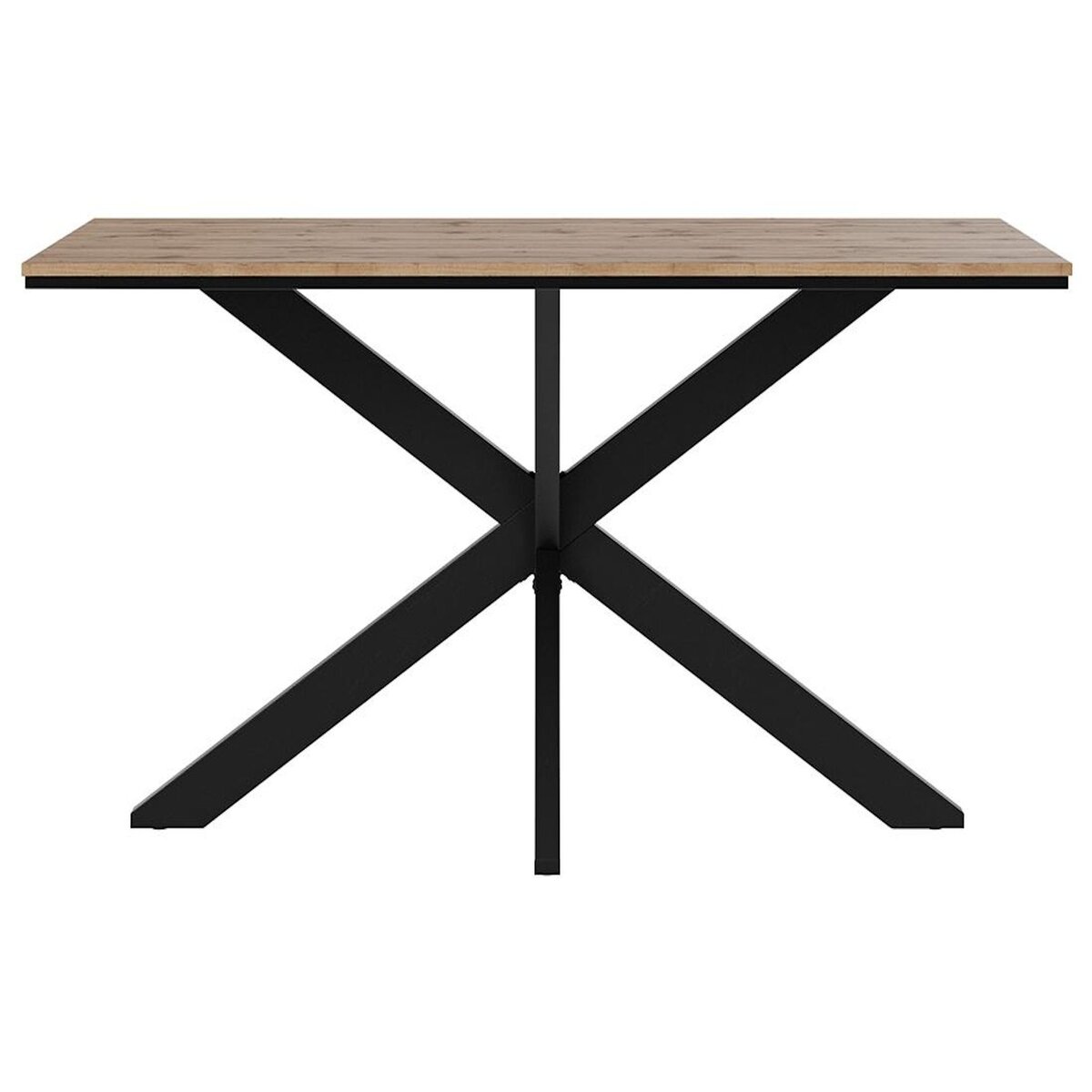 BEST MOBILIER Tom - table à manger - plateau effet bois - pieds en métal - 4 à 6 personnes