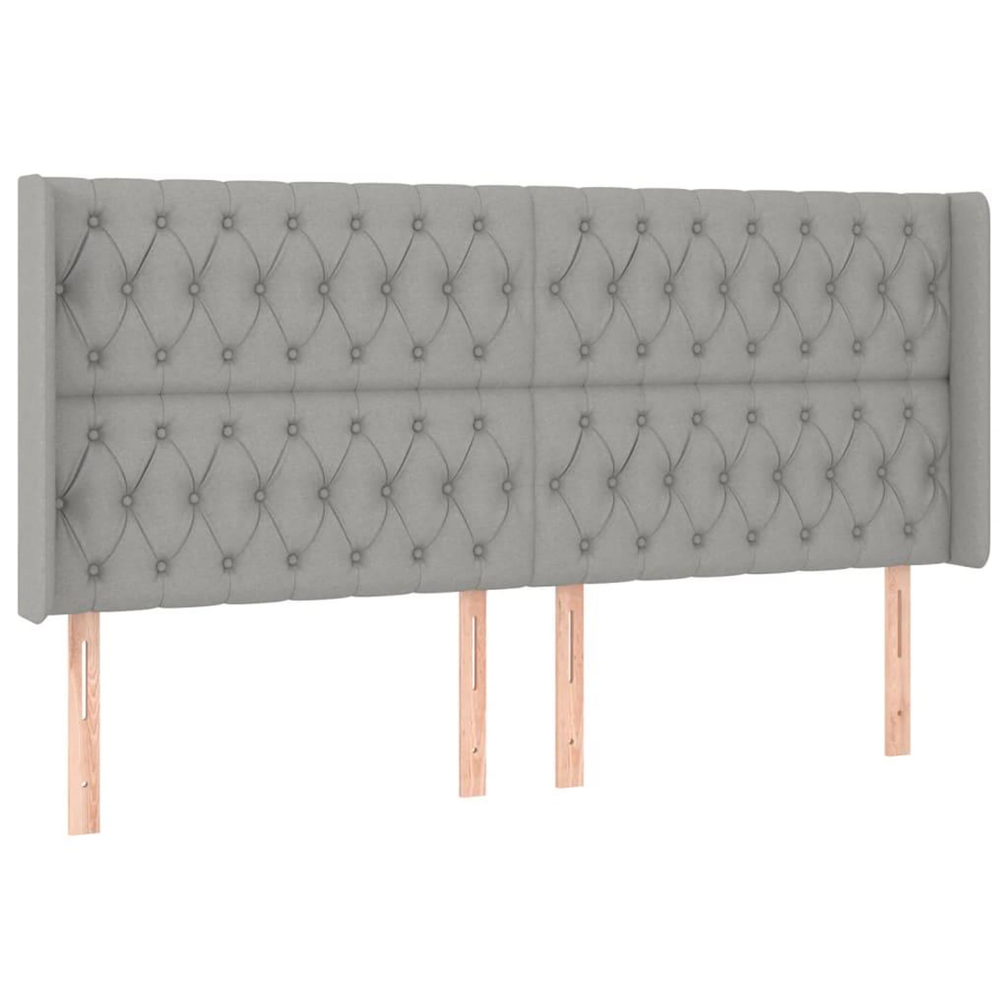 Voir la diapositive 2 : VIDAXL Tete de lit avec oreilles Gris clair 203x16x118/128 cm Tissu