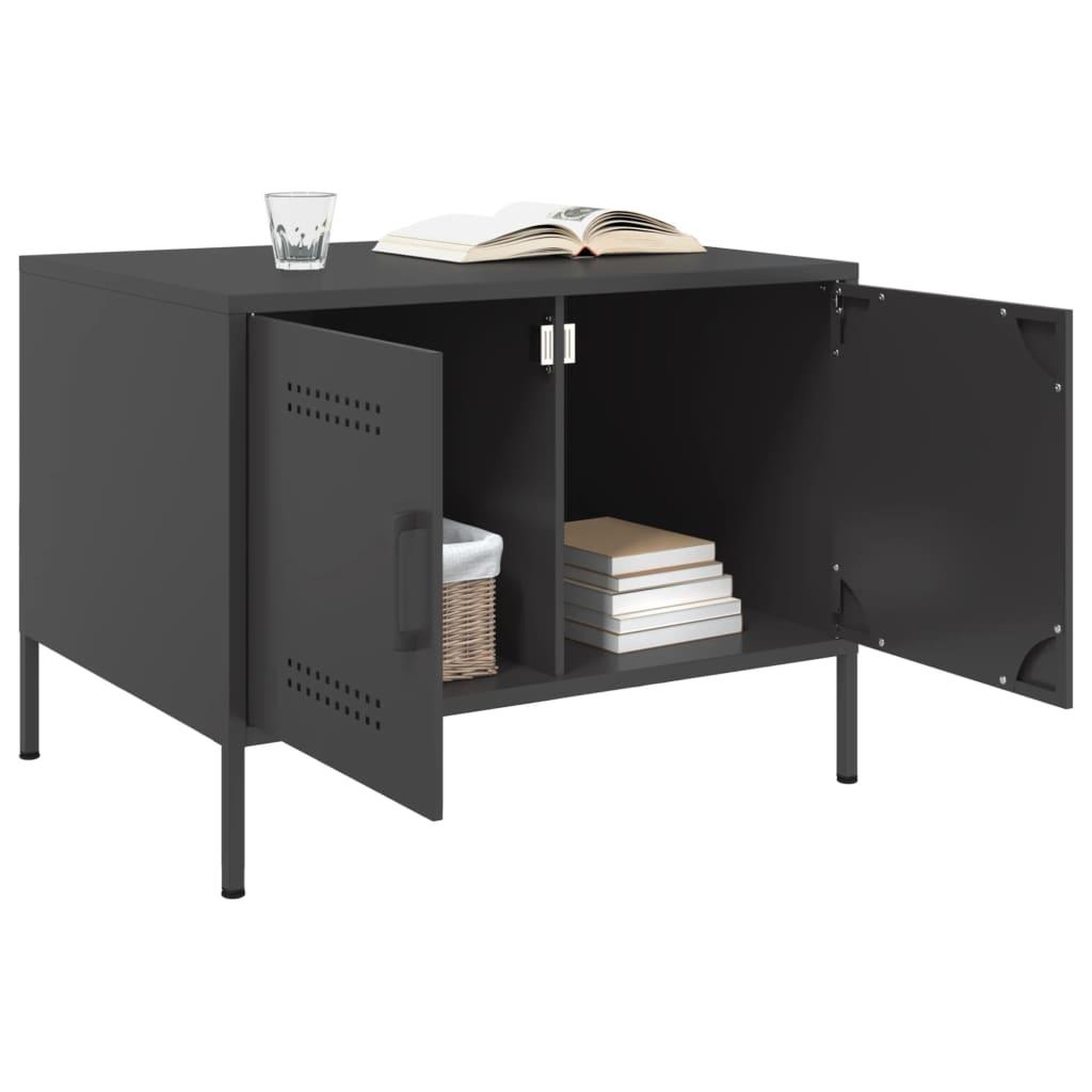Voir la diapositive 4 : VIDAXL Table basse noir 68x50x50,5 cm acier