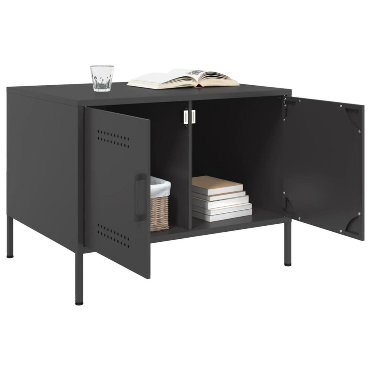 VIDAXL Table basse noir 68x50x50,5 cm acier