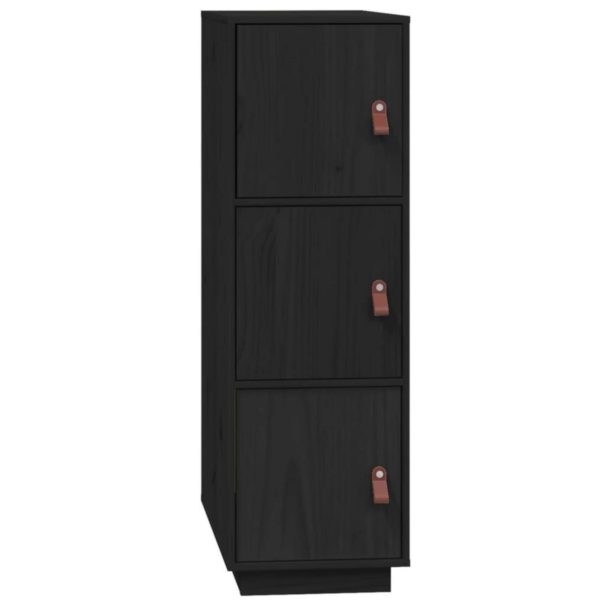 VIDAXL Buffet haut Noir 34x40x108,5 cm Bois massif de pin