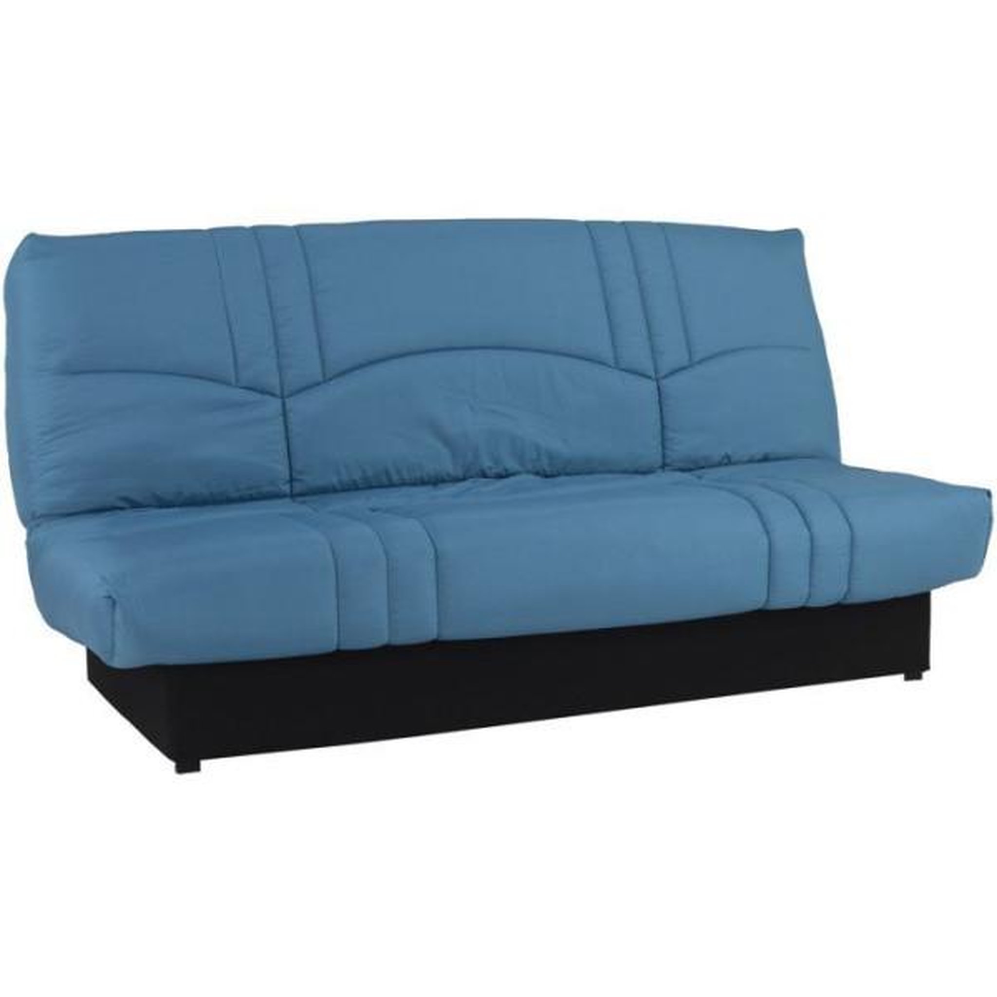 Voir la diapositive 4 : NO BRAND Banquette Clic-clac - 3 places - Tissu Bleu canard - 190 x 90 x 92 cm - PIXIE