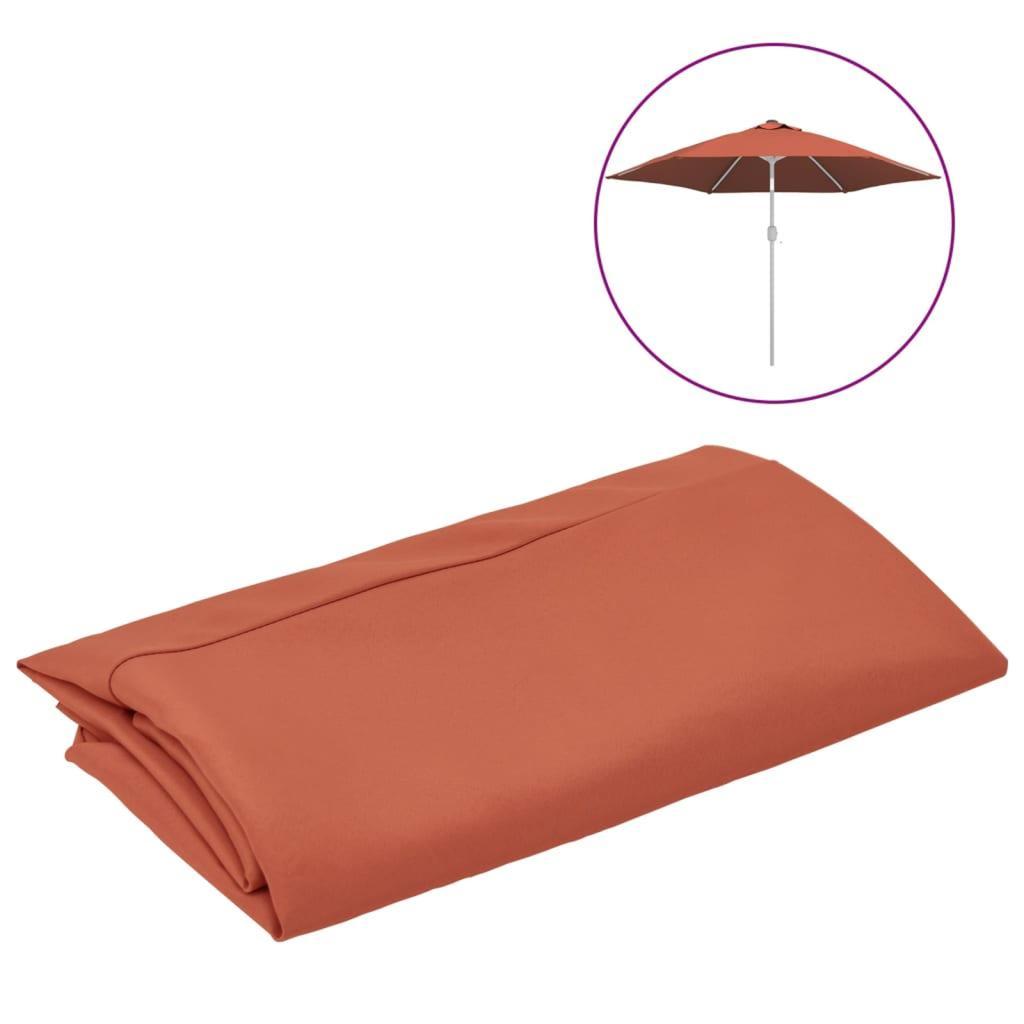 Voir la diapositive 2 : VIDAXL Tissu de remplacement de parasol d'exterieur Terre cuite 300 cm