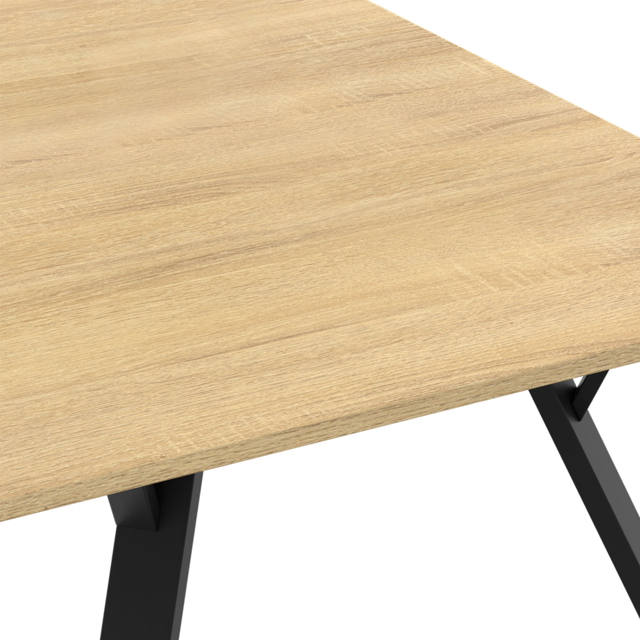 Voir la diapositive 5 : ID MARKET Table à manger rectangle yseult 8 personnes bois et noir design industriel 160 cm