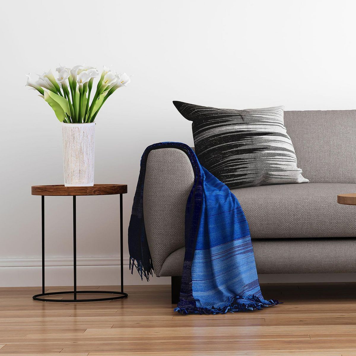 The Home Deco Factory Vase Art Décoration en verre Tauri - H. 20 cm - Blanc et or