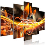 Paris Prix Tableau 5 Panneaux  Swarm of Butterflies Wide Orange. Coloris disponibles : Multicolore
