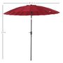 Voir la diapositive 3 : OUTSUNNY Parasol inclinable rond avec manivelle aluminium fibre de verre polyester diamètre 2,60 m coloris rouge
