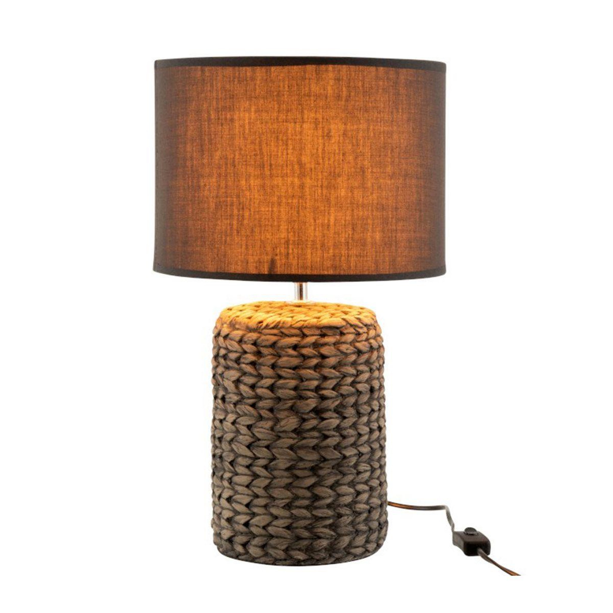 Voir la diapositive 2 : J-LINE Lampe à poser béton & coton  scratch  46cm gris