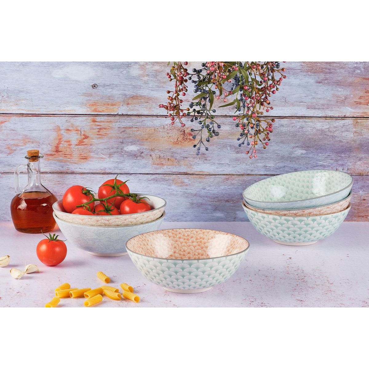 BJORN Bol PATTERN Ø21cm - 6 pièces - Pastel