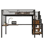 MERAX Lit mezzanine 90x200cm. Coloris disponibles : Blanc, Noir