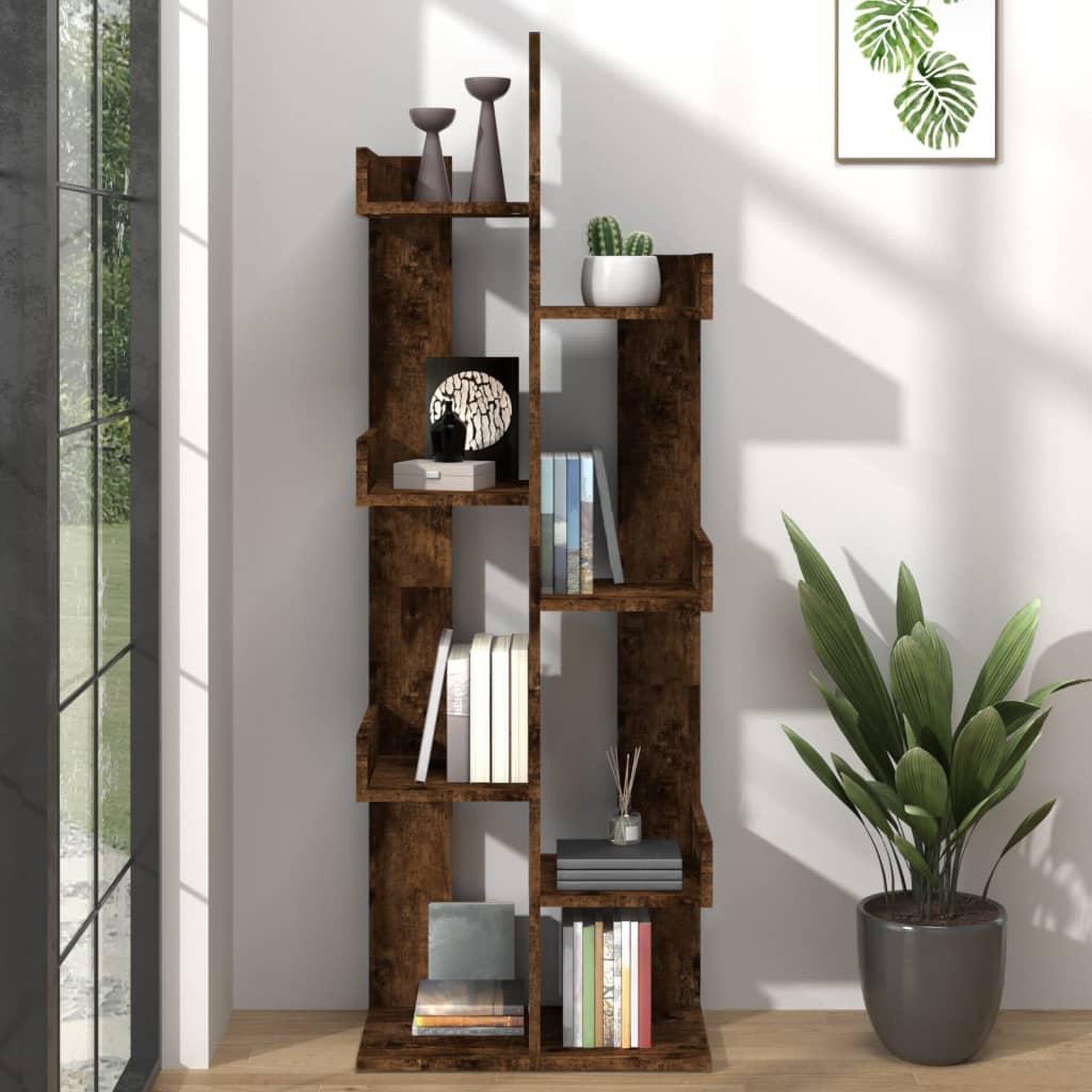VIDAXL Bibliotheque 48x25,5x140 cm Chene fume Bois d'ingenierie