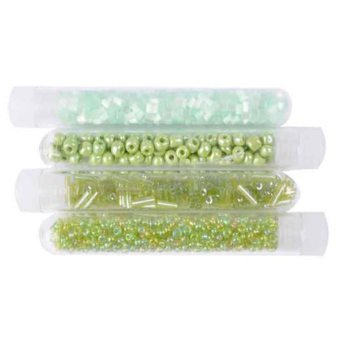 Paris Prix Lot de 4 Tubes pour Bijoux  Perles de Rocailles  Vert