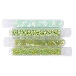 Paris Prix Lot de 4 Tubes pour Bijoux  Perles de Rocailles  Vert