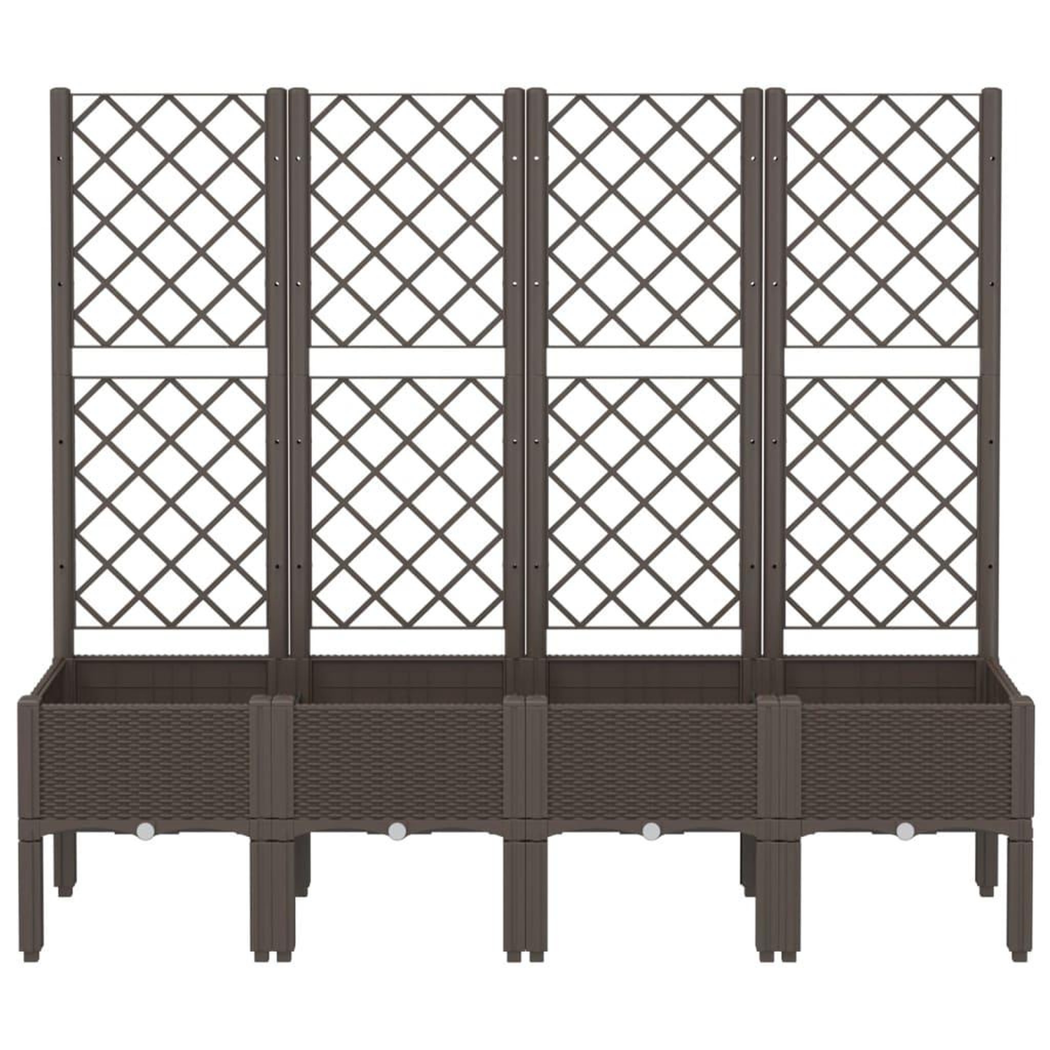 Voir la diapositive 3 : VIDAXL Jardiniere avec treillis marron 160x40x142 cm PP