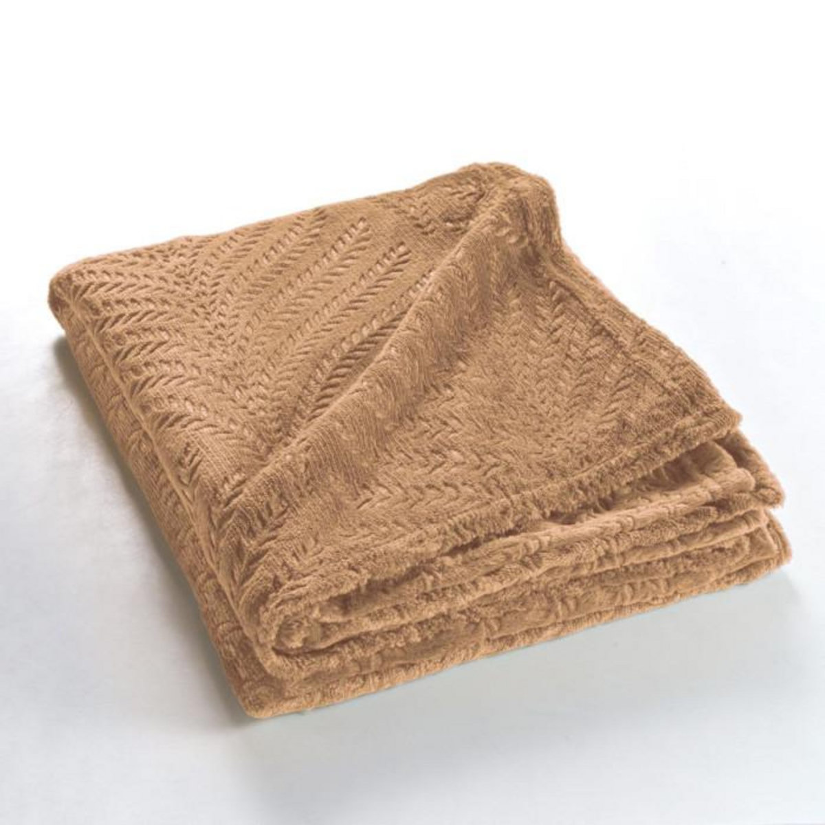 Paris Prix Plaid Uni en Flanelle  Nelia  125x150cm Camel