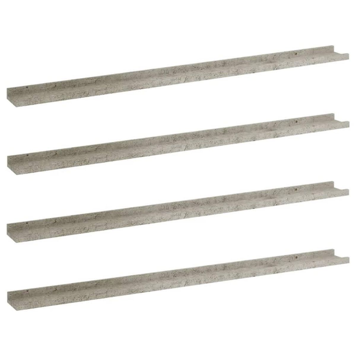 VIDAXL Etageres murales 4 pcs Gris beton 115x9x3 cm