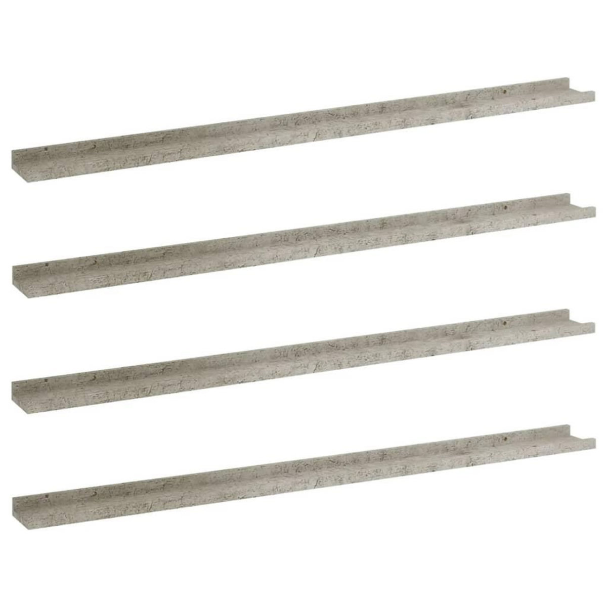 VIDAXL Etageres murales 4 pcs Gris beton 115x9x3 cm