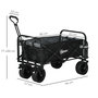 Voir la diapositive 3 : OUTSUNNY Chariot de jardin 110L pliable 4 roues poignée télescopique réglable porte noir