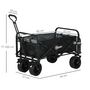 Voir la diapositive 3 : OUTSUNNY Chariot de jardin 110L pliable 4 roues poignée télescopique réglable porte noir
