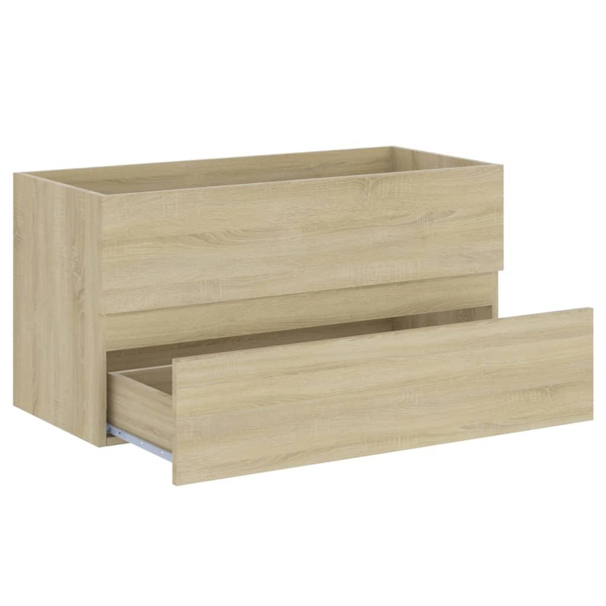 Voir la diapositive 4 : VIDAXL Armoire d'evier Chene sonoma 90x38,5x45 cm Bois d'ingenierie