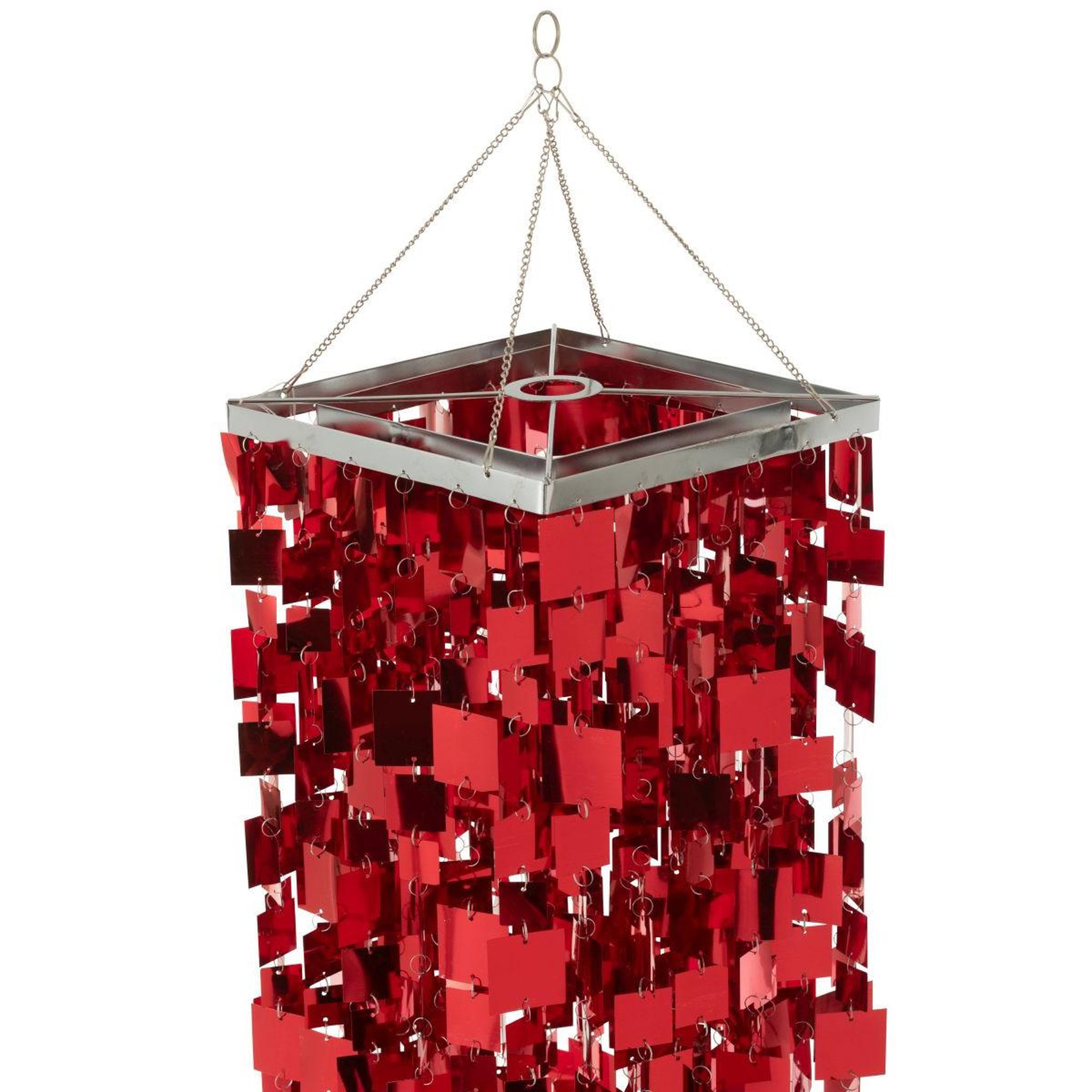 Voir la diapositive 2 : J-LINE Abat-jour suspension design  disco  122cm rouge