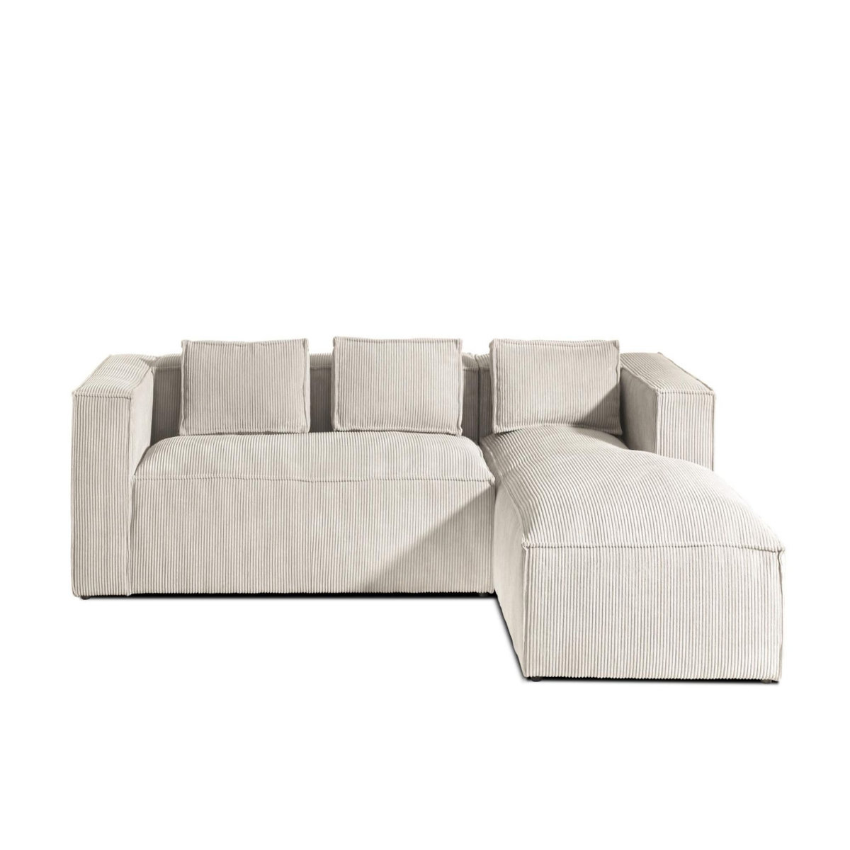 LISA DESIGN Stella - canapé d'angle - en velours côtelé - 4 places -style contemporain - droit