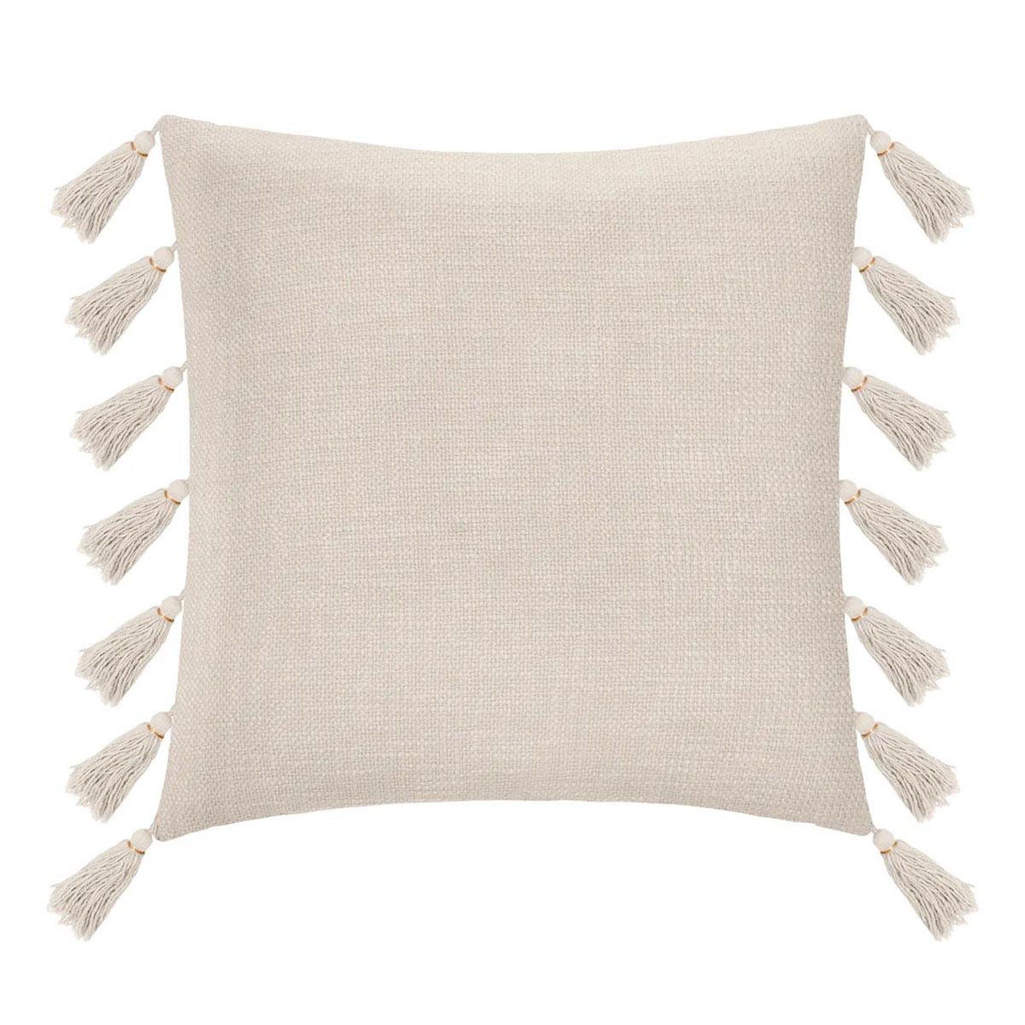 ATMOSPHERA Coussin déco à pompons  gypsy  50x50cm ivoire