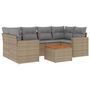 Voir la diapositive 2 : VIDAXL Salon de jardin avec coussins 7pcs melange beige resine tressee