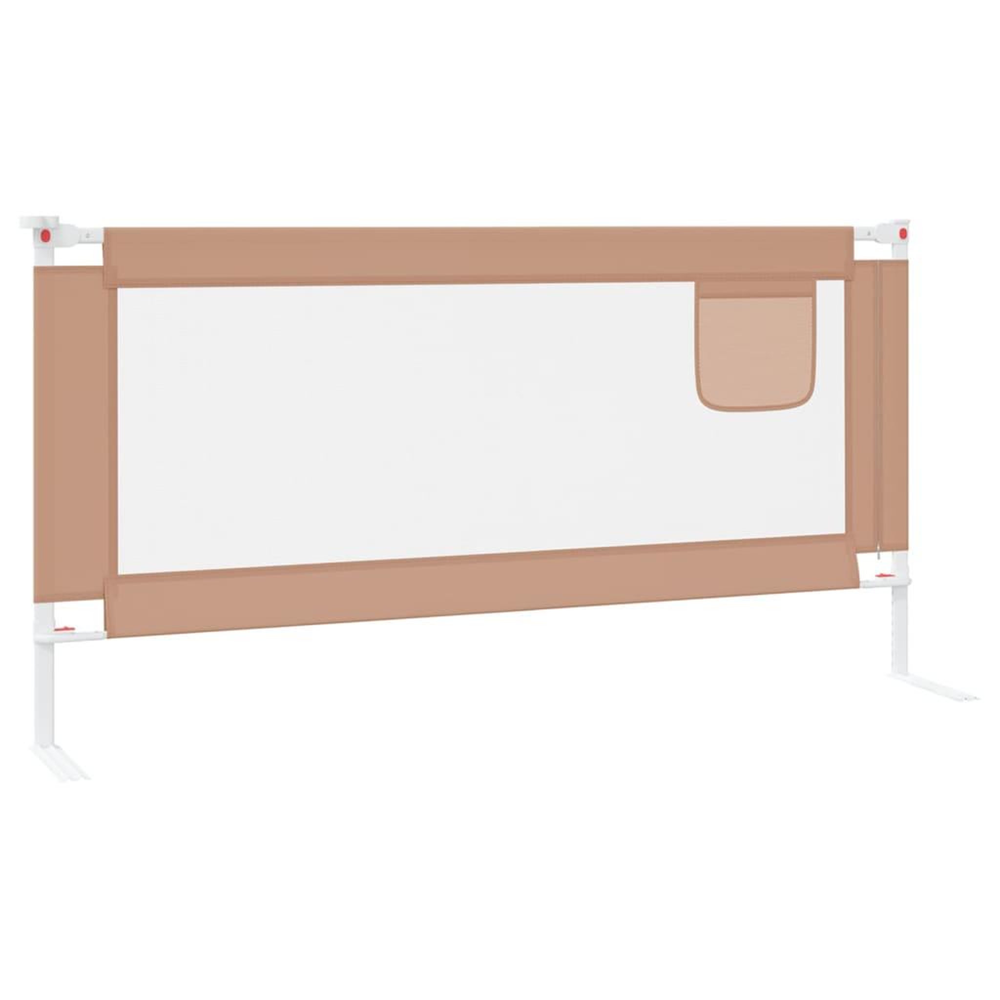 Voir la diapositive 4 : VIDAXL Barriere de securite de lit d'enfant Taupe 180x25 cm Tissu