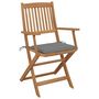 Voir la diapositive 3 : VIDAXL Chaises pliables de jardin lot de 6 avec coussins Bois d'acacia