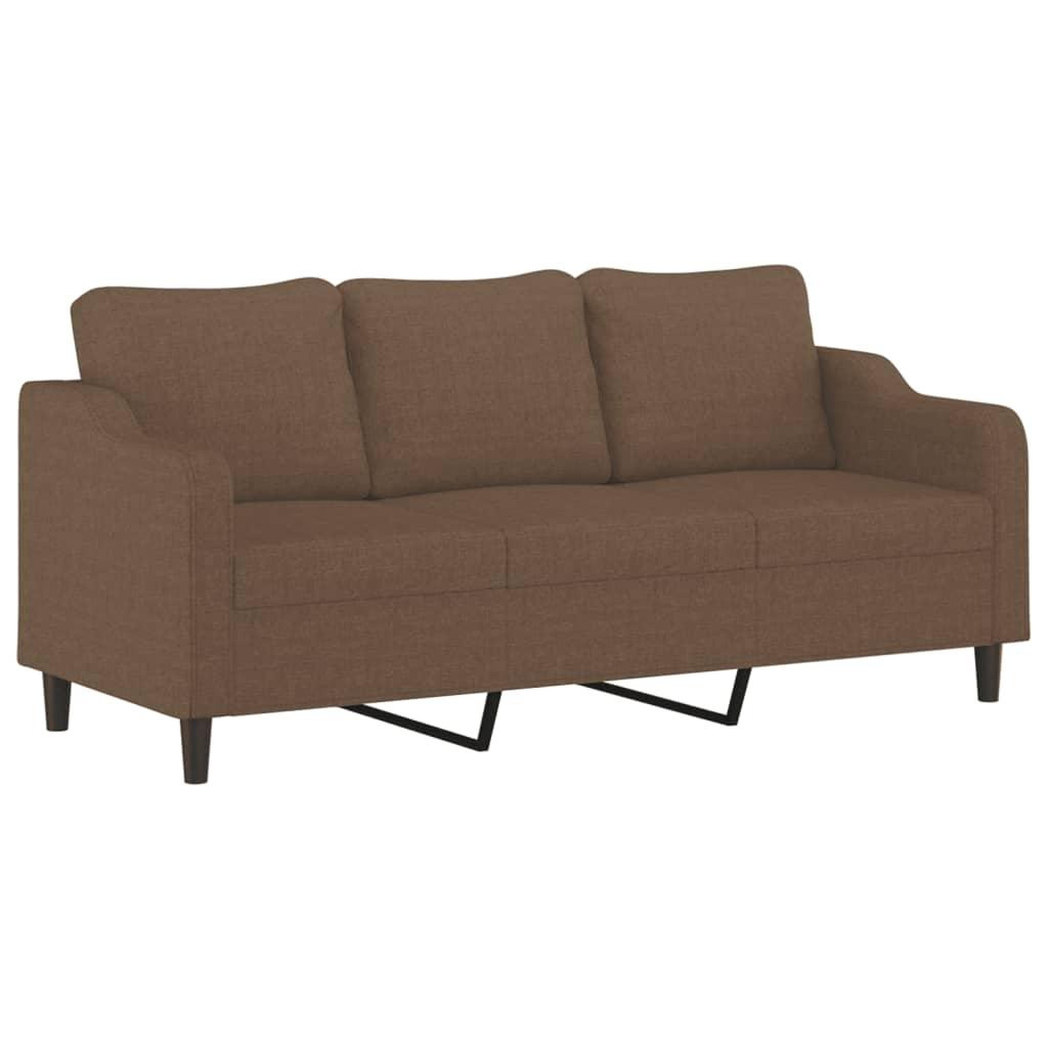 Voir la diapositive 4 : VIDAXL Ensemble de canapes 2 pcs avec coussins Marron Tissu