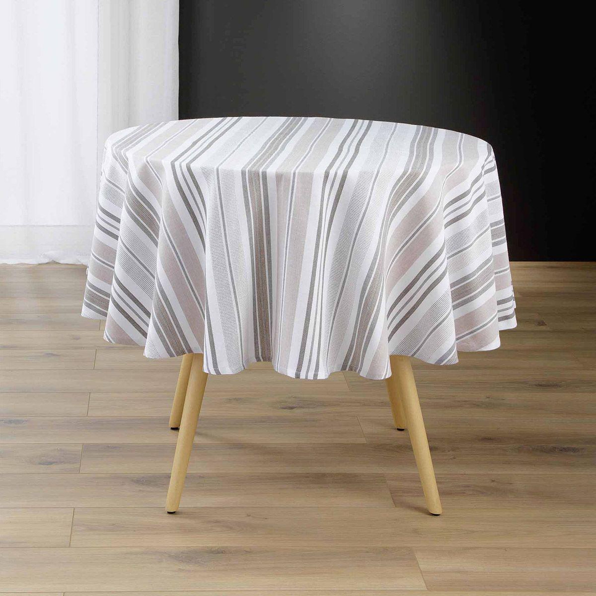 Douceur d'Intérieur Nappe ronde imprimé  melina  180cm gris