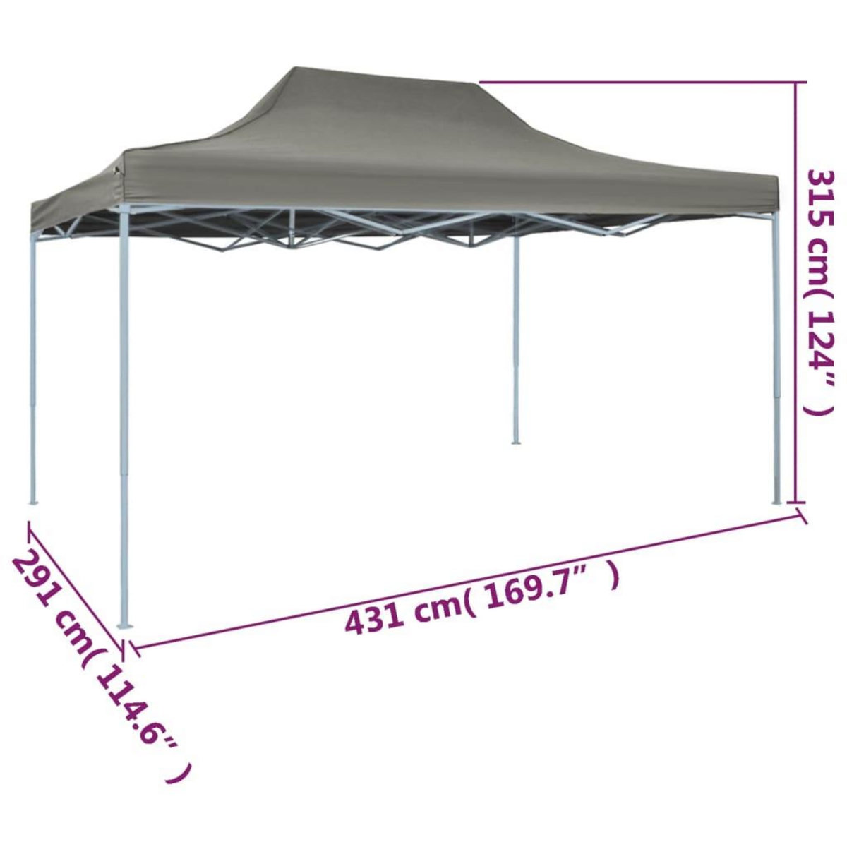 VIDAXL Tente pliable escamotable 3 x 4,5 m Anthracite
