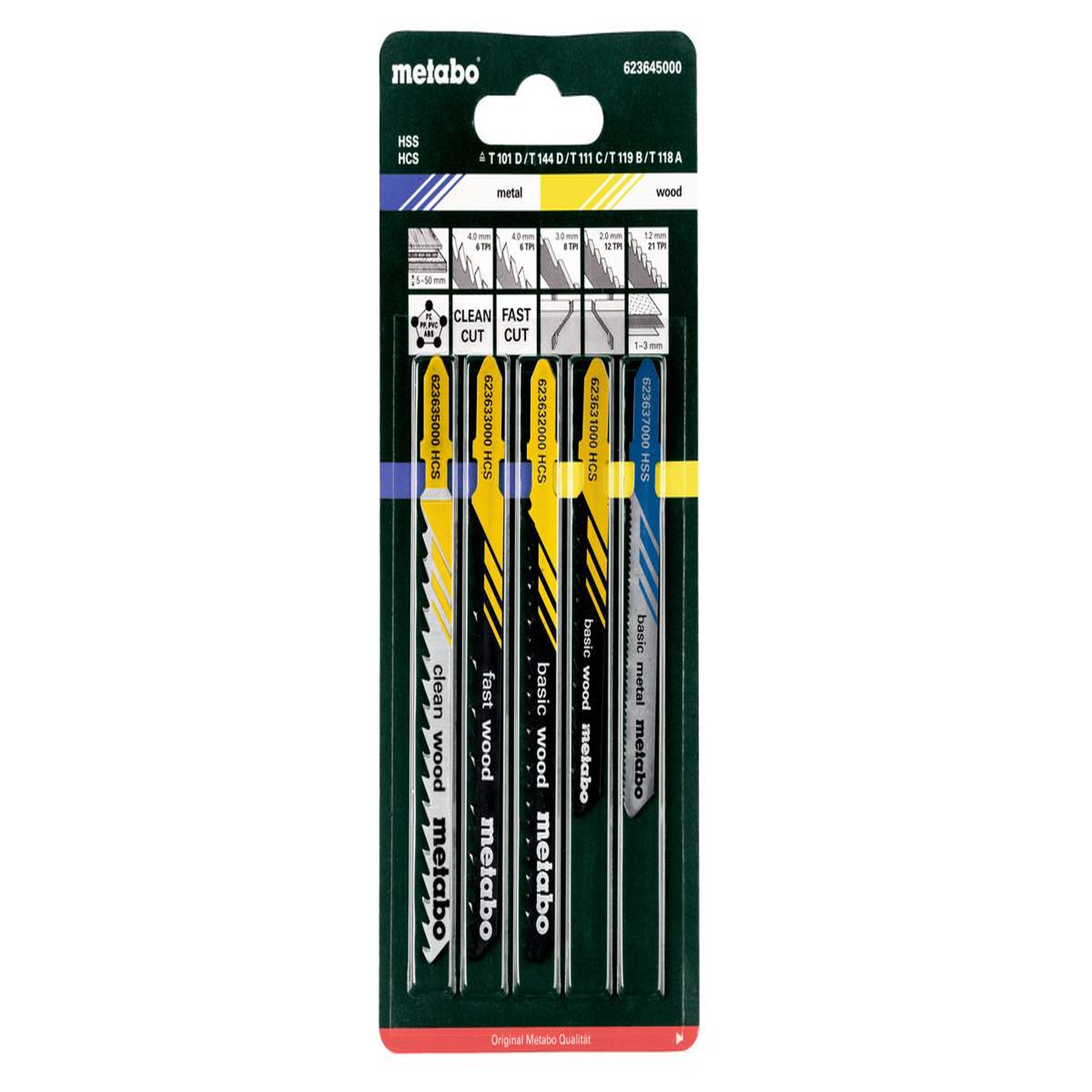 METABO SAS Jeu lames de scie sauteuse pour scie sauteuse