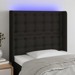 VIDAXL Tete de lit a LED Noir 83x16x118/128 cm Tissu