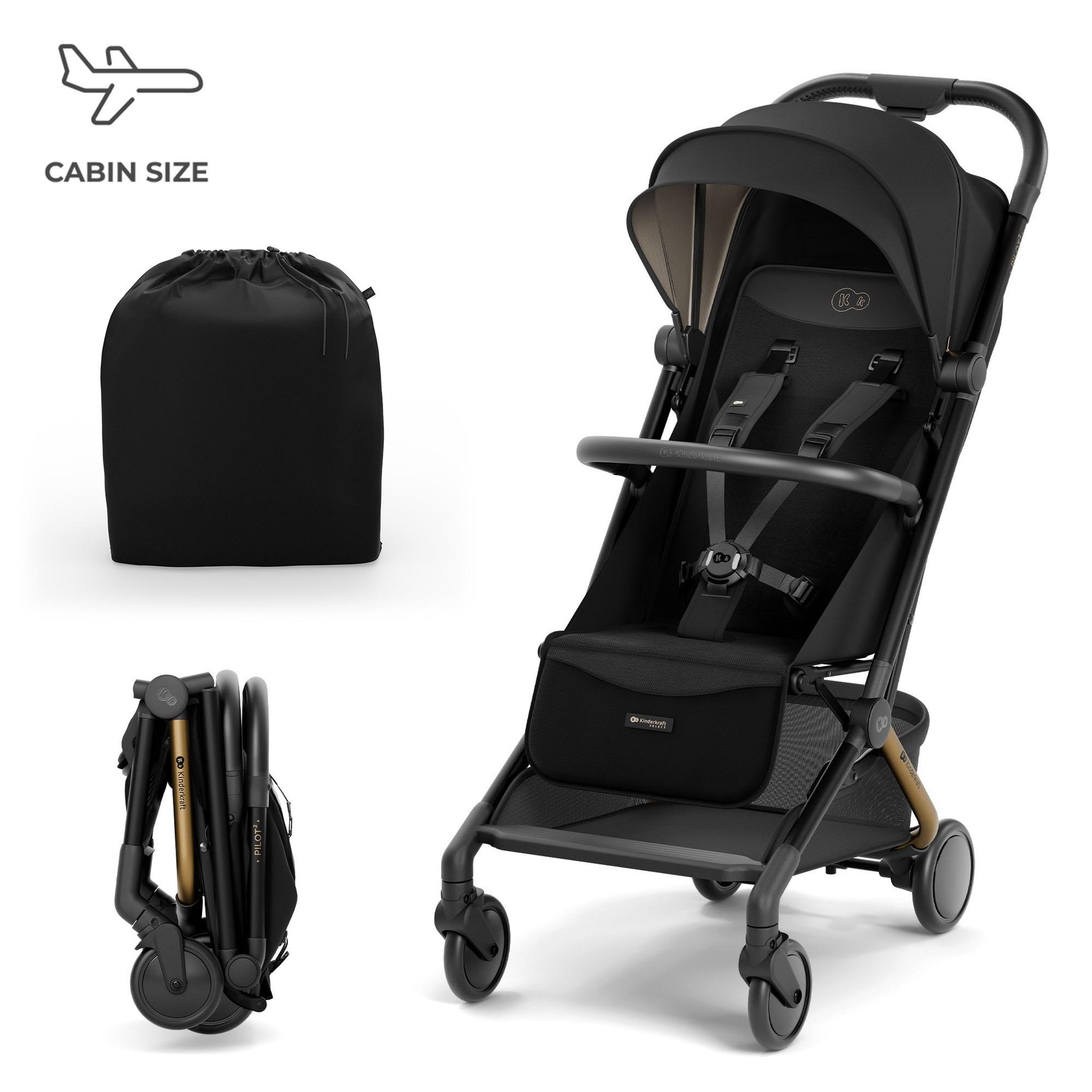 Voir la diapositive 1 : KINDERKRAFT Poussette compacte et facile à plier pour voyages et déplacements