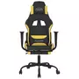 VIDAXL Chaise de jeu de massage avec repose-pied Noir et jaune Tissu